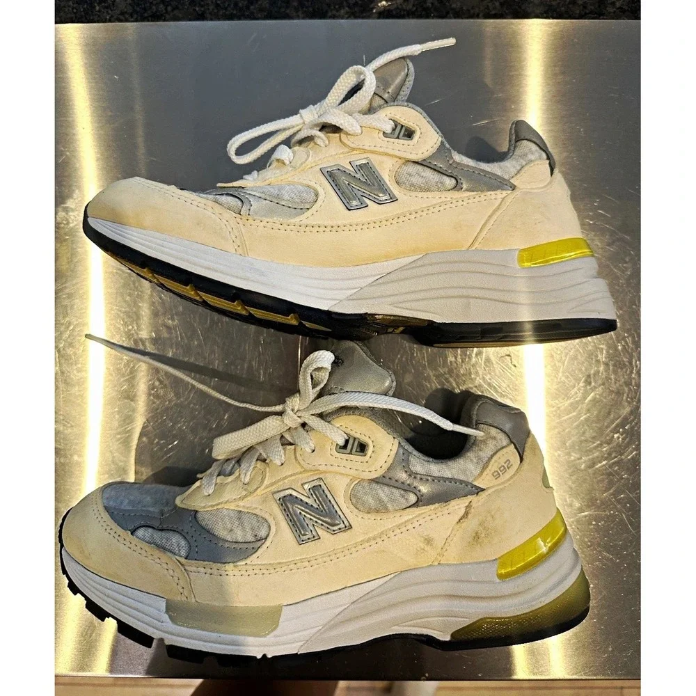 New Balance 992 Made in USA White Cyclone Low Top Lace-Up Sneakers W992FC size7